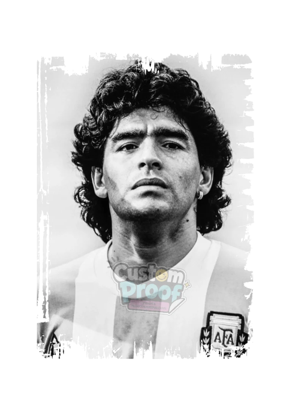 Sticker Maradona blanco y negro