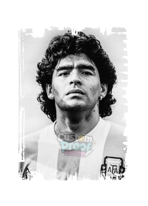 Sticker Maradona blanco y negro
