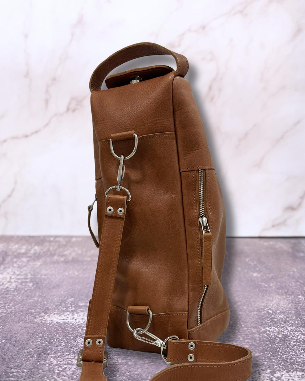 Bolso matero de cuero