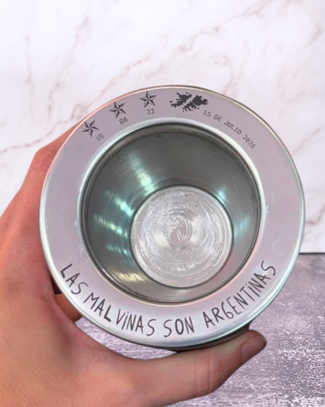 Imperial interior acero con grabado malvinas argentinas