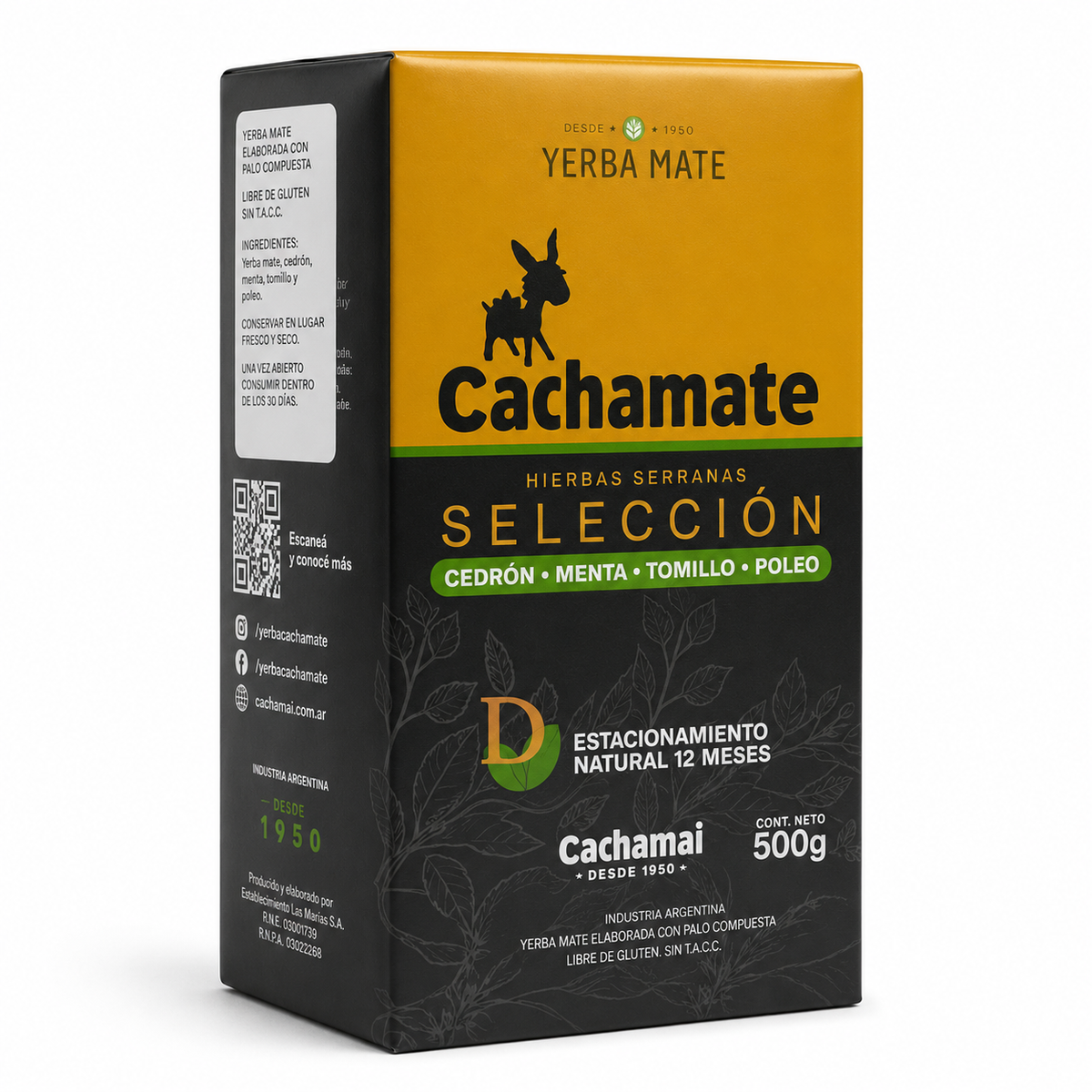 Yerba Mate Cachamate Hierbas Serranas SELECCION  500g.