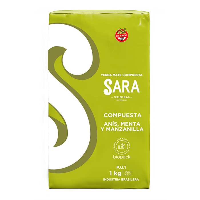 Yerba Mate Sara ANIS, MENTA Y MANZANILLA 500G